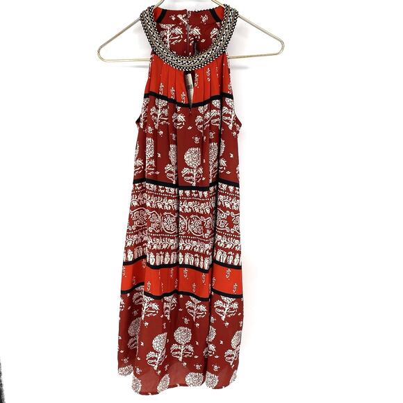 Ranna Gill Dresses & Skirts - Ranna Gill Anthropologie Kaza Dress NWT Beaded Neck Red Size 2